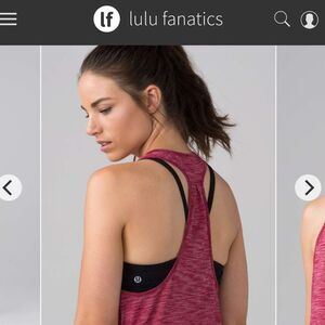 Lululemon 105 Singlet Tank Top ~sz 10 Heathered Cranberry Red Relaxed Fit 1052